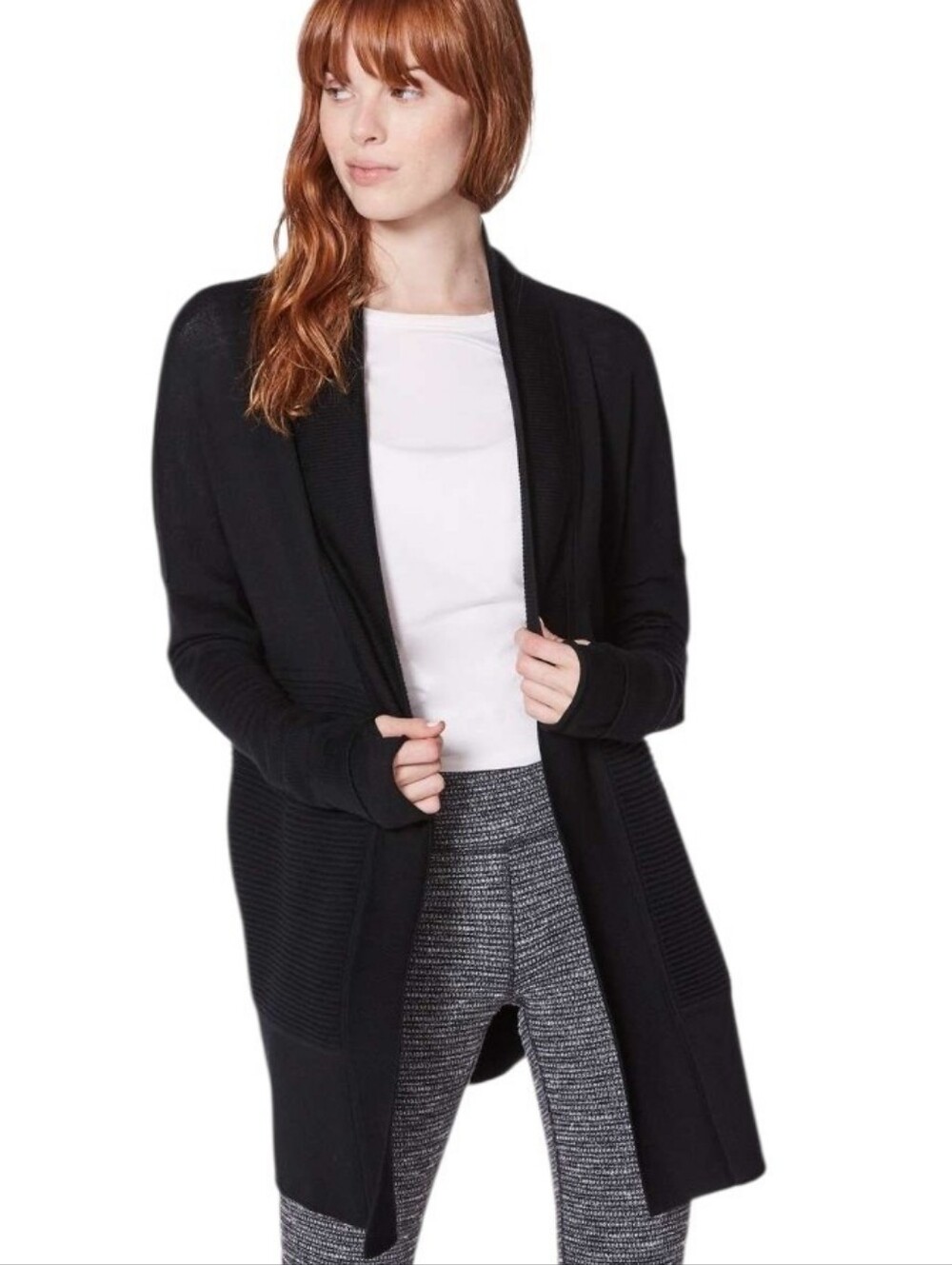 Lululemon Black Sit In Lotus Wrap II - Merino Wool Cardigan